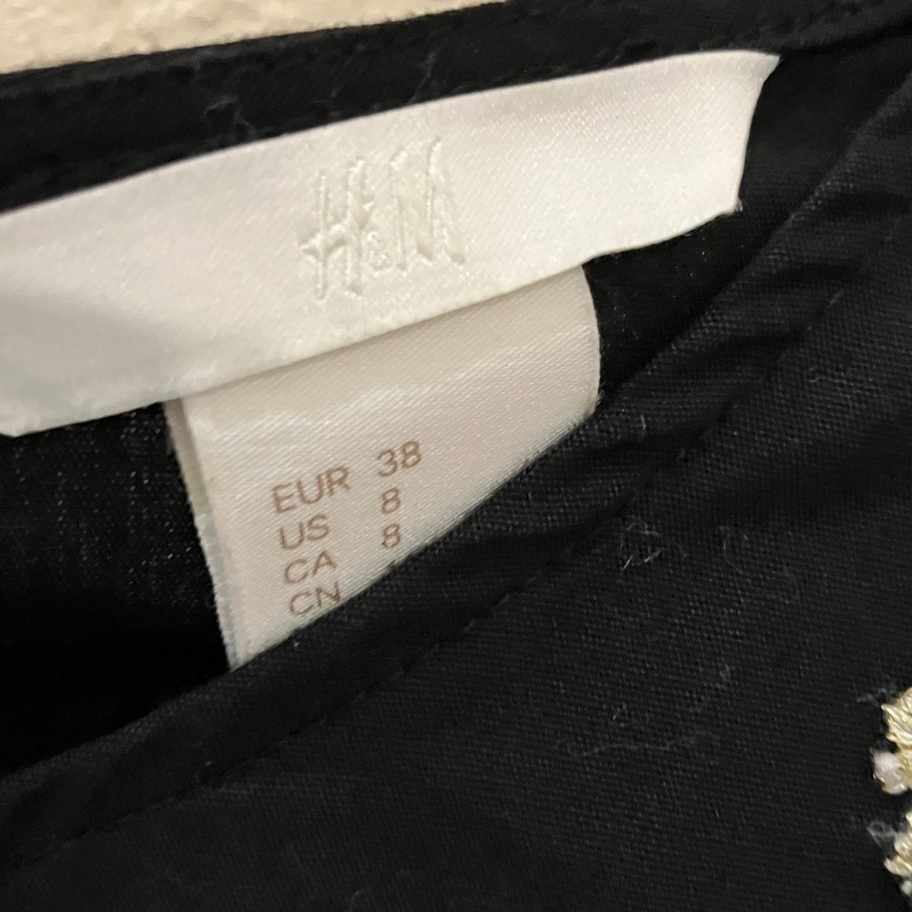H&M Black Blouse with Colorful Floral Embellishments - Picture 2 of 4